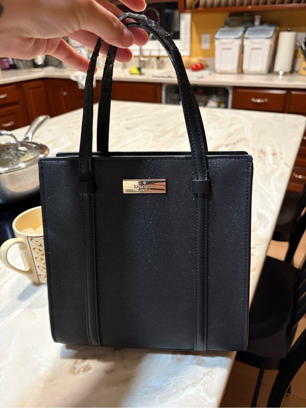 Kate Spade glittery Black Tote Bag